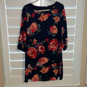 Navy/Black floral dress by Everly